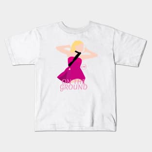 rose on the ground silhouette design Kids T-Shirt